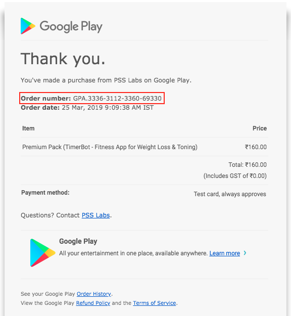 Google Play purchase receipt for the Google Play payment made on my Roblox  account. - Google Play Community