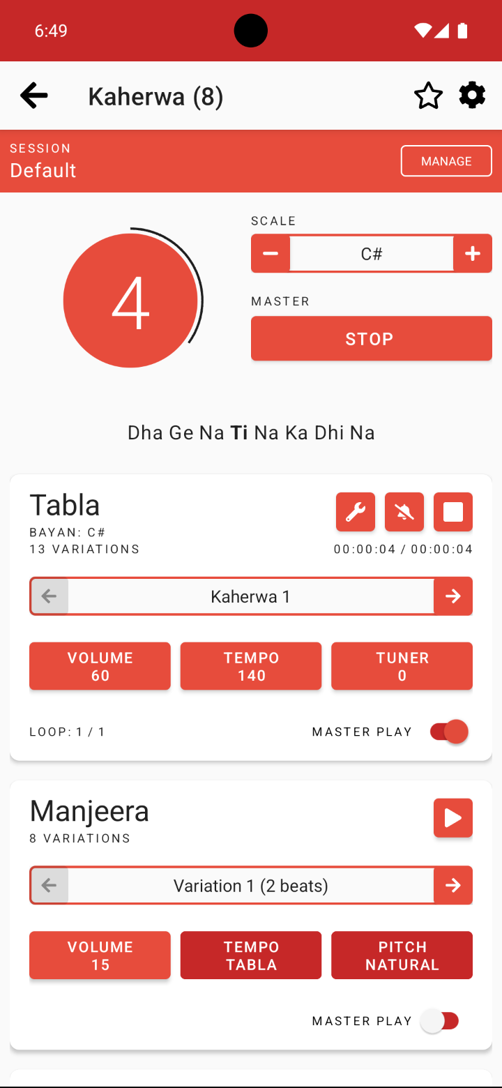 Rhythm with Tabla & Tanpura screenshot