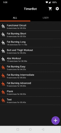 Share exercise presets of HIIT with friends - GIF